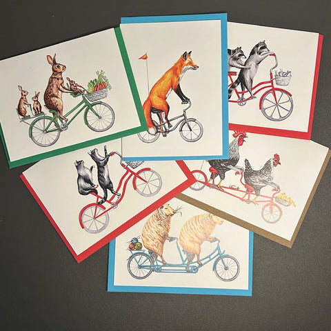 6 Pack - Animals riding bikes