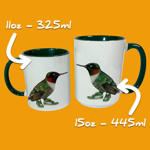 Hummingbird wearing sneakers Mug