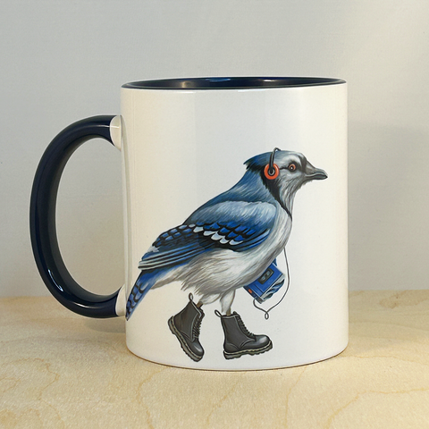 Blue-Jay wearing boots Mug