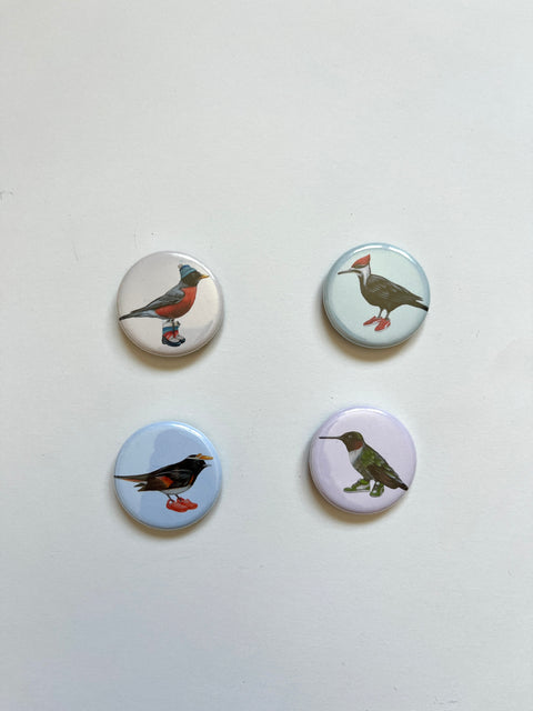 NEW - More Fashionable Birds Fridge Magnets (set of 4)