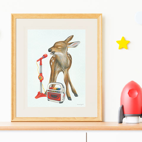 Baby Deer Serenade - Poster
