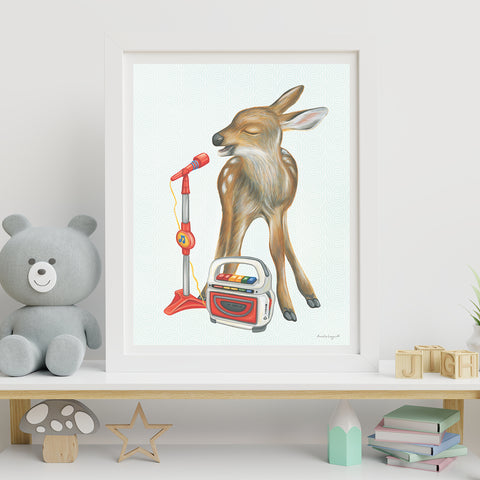 Baby Deer Serenade - Poster
