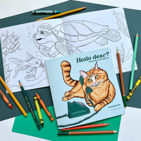 NEW - Coloring book, Animals on the phone - NEW