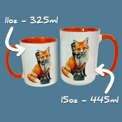 Fox on the Phone Mug