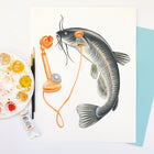 gouache painting, fish painting, bullhead painting, fish illustration, amelie legault