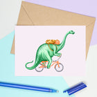 dinosaur birthday card, happy birthday brontosaurus cards, Amelie Legault, brontosaurus card 