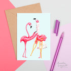 Pink Flamingo, get well card, amelie legault, carte bon rétablissement avec flamants roses 