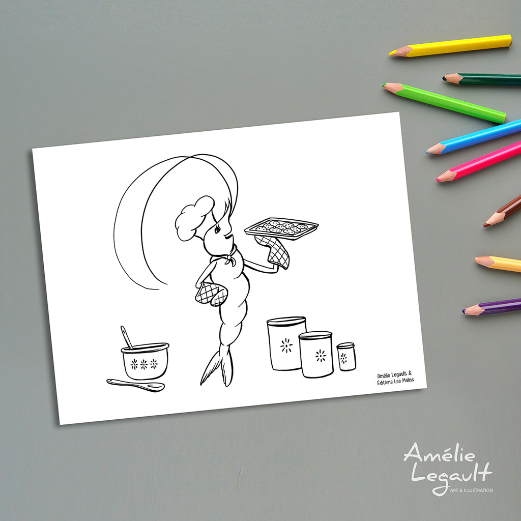 Jeannette la crevette, coloriages gratuits, téléchargeable, imprimable Amélie Legault, les éditions Les Malins 