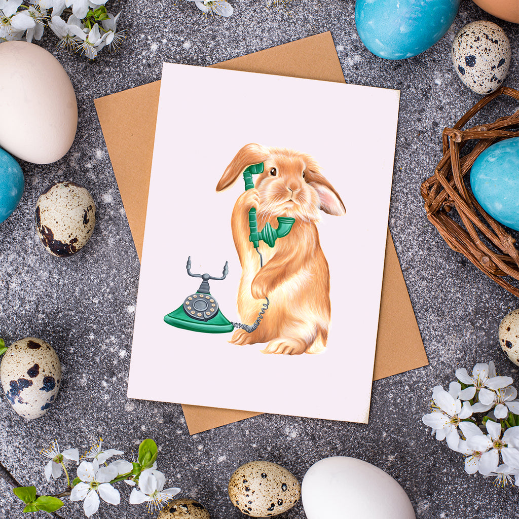 Easter card, joyeuse pâques, happy easter, carte de pâques, lapin de pâques, amélie legault, easter rabbit, easter bunny