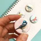 Set of 4 north american birds magnets, canadian birds, amelie legault, cardinal, blue jay, chickadee, goldfinch