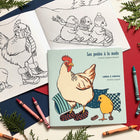 cahier à colorier, les poules à la mode, poule, dessins de poule, amélie legault, illustration de poule, coloriage pour enfants