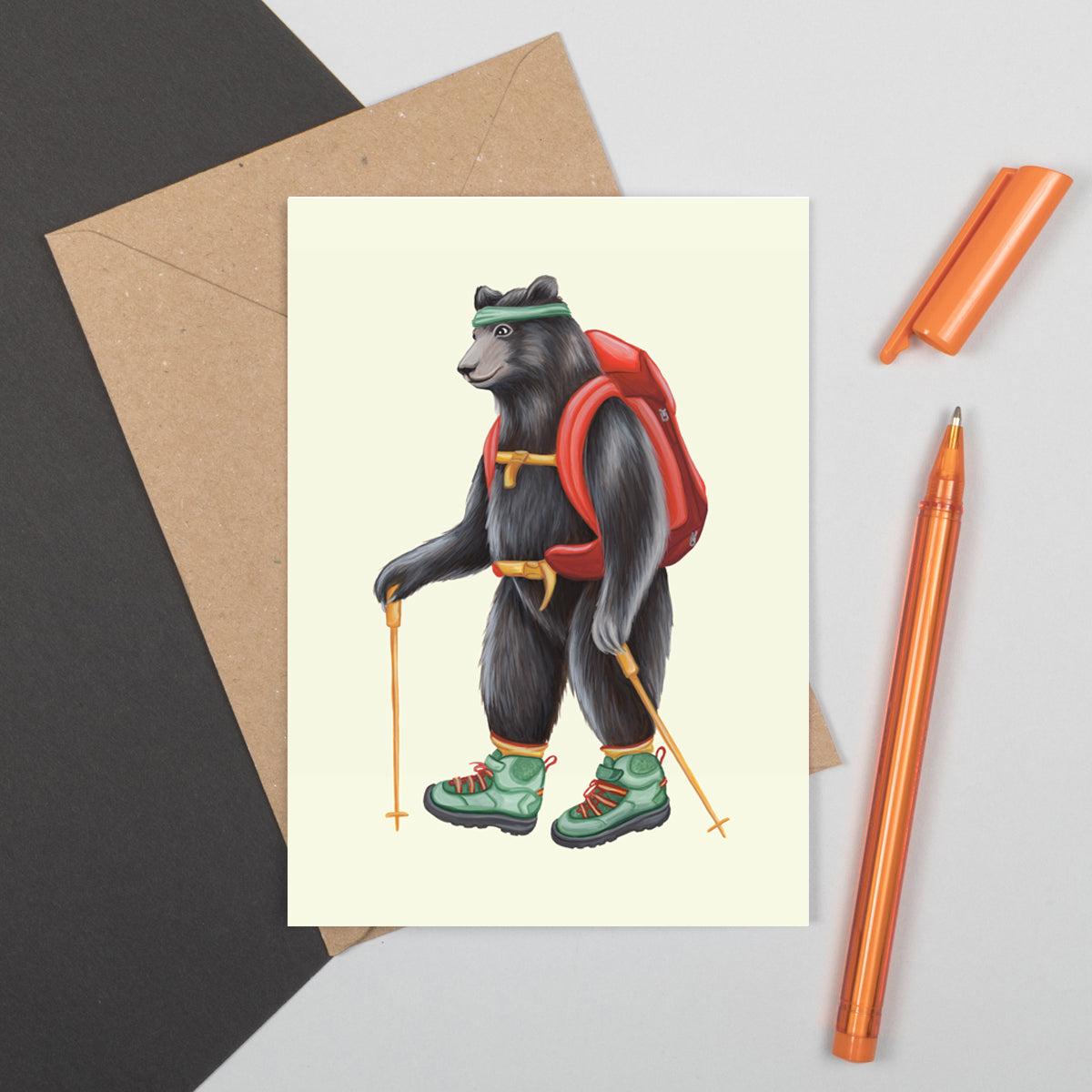 Bear hiking Greeting card – AmelieLegault