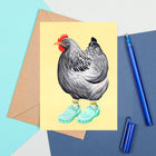 Hen, chicken, Crocs shoes, greeting card, amelie legault, birthday card