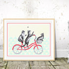 Affiche de chats, illustration de chats, dessin de chat, Chats à vélo, affiche de bicyclette, amélie legault