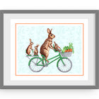 Bunnies on bike, art print, drawing rabbit, drawing bunnies, artwork, amélie legault