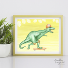 T-Rex on skateboard print